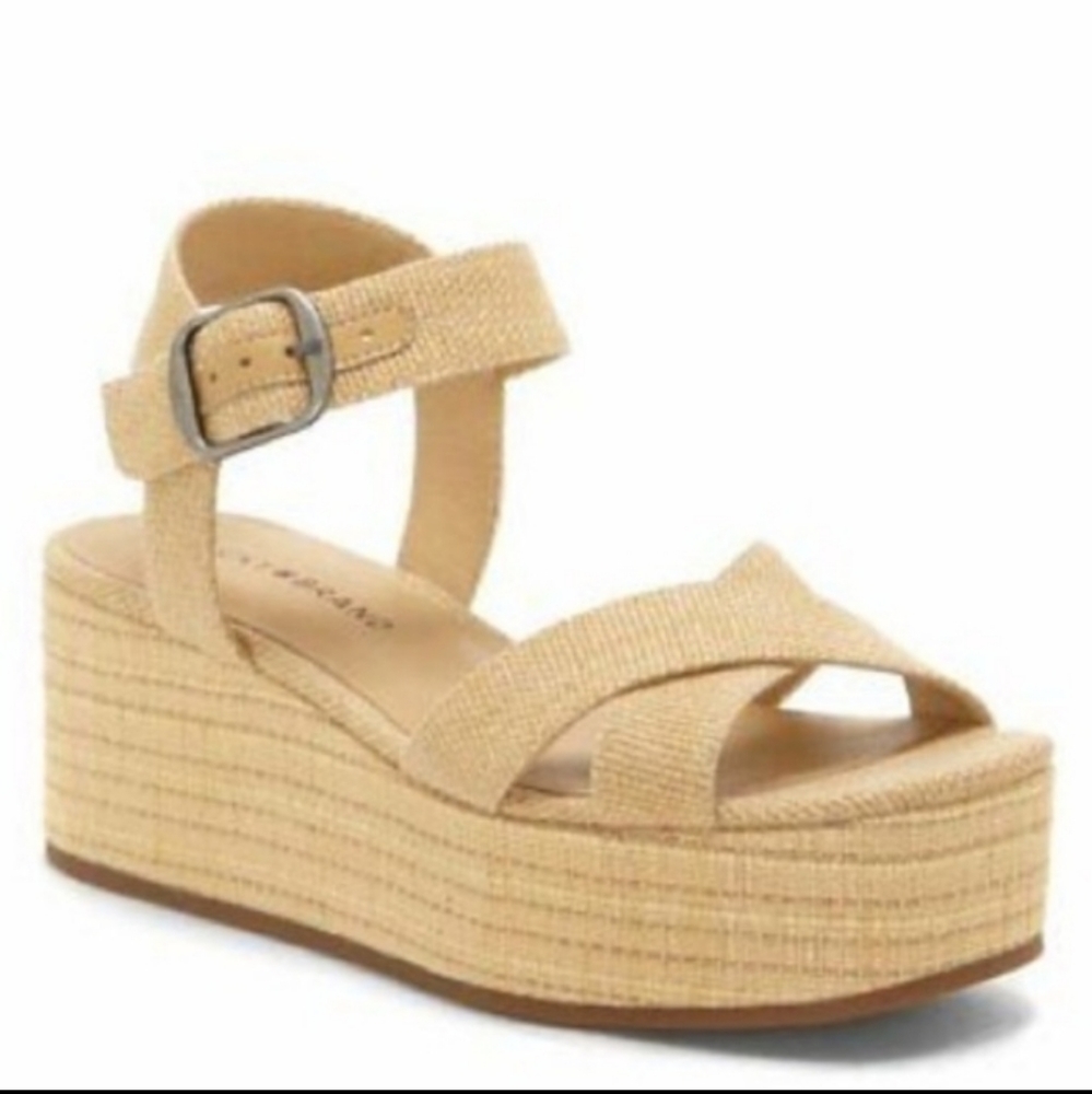 Lucky Brand Bainda Espadrille Flatform Sandals Sz 9